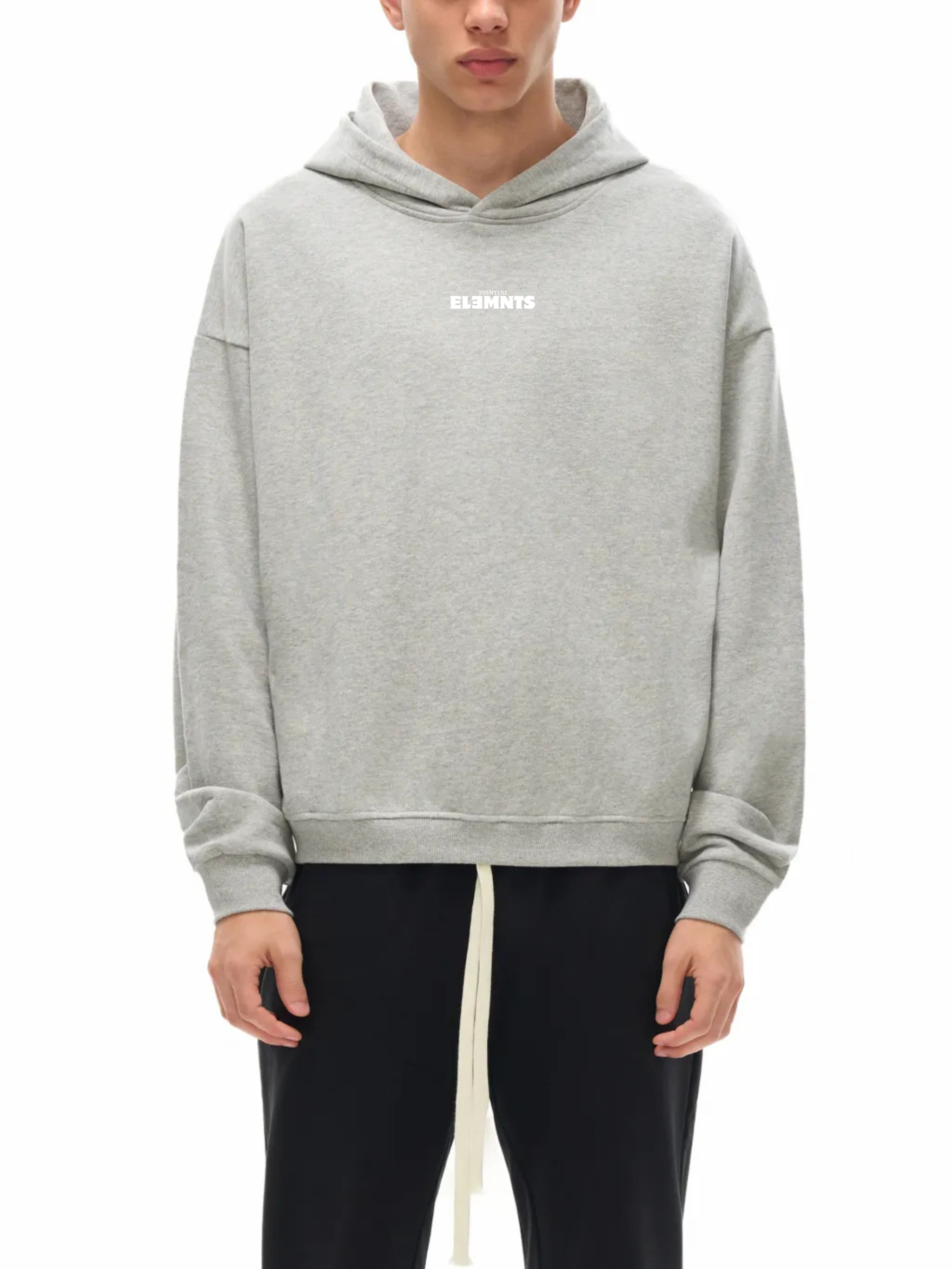 ESSNTIAL ELEMNTS Unisex 400G Solid Color Boxy Hoodie - Essntial Elemnts