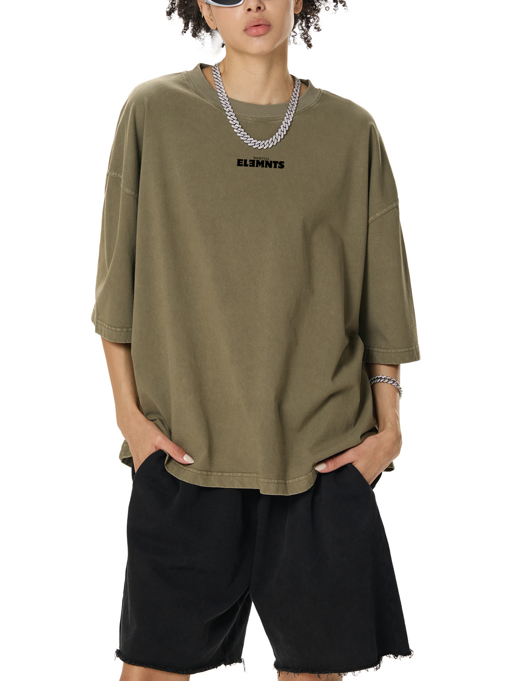 ESSNTIAL ELEMNTS Unisex 260G Vintage Washed Boxy Tee - Essntial Elemnts