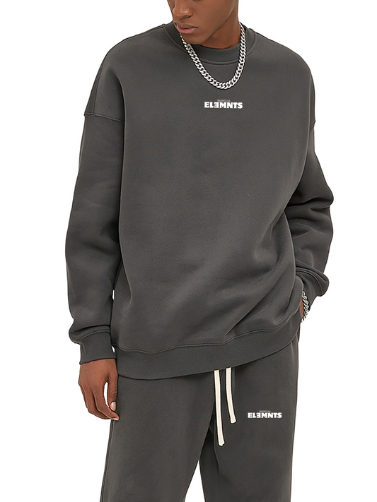 ESSNTIAL ELEMNTS Unisex 350G Solid Color Fleeced Sweatshirt