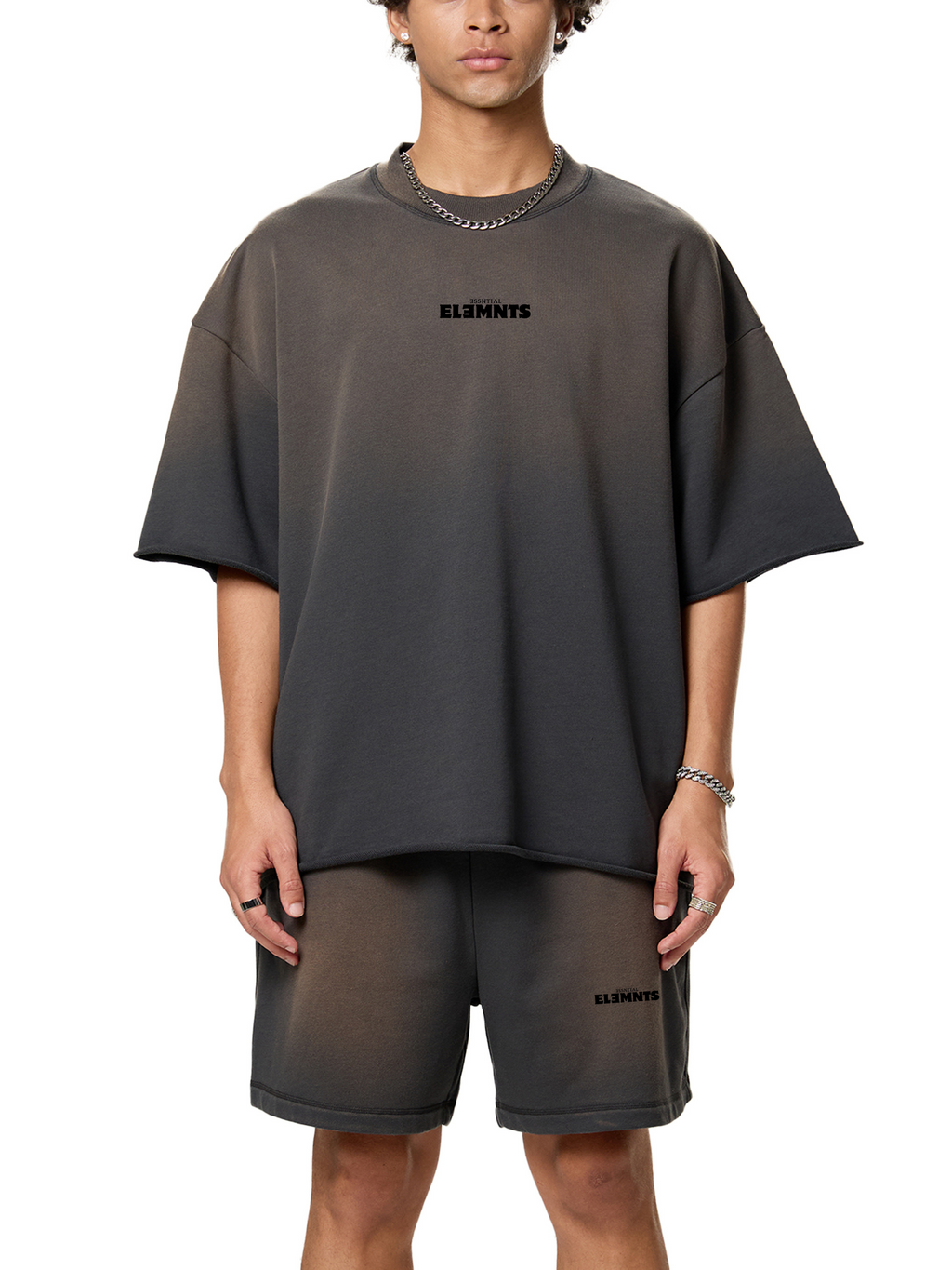 ESSNTIAL ELEMNTS Unisex 350G Sun Fade Raw Edge Tee - Essntial Elemnts
