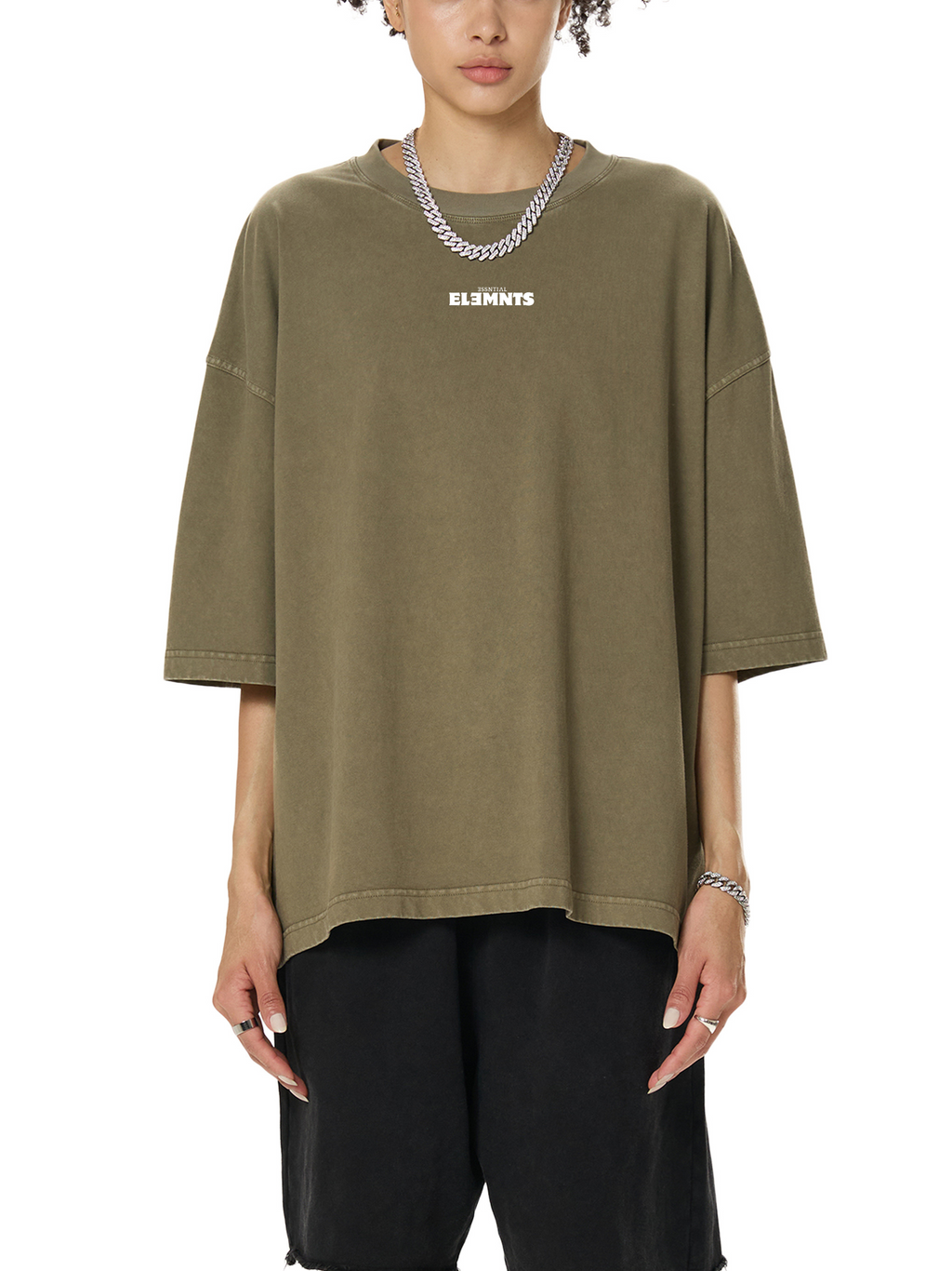 ESSNTIAL ELEMNTS Unisex 260G Vintage Washed Boxy Tee - Essntial Elemnts