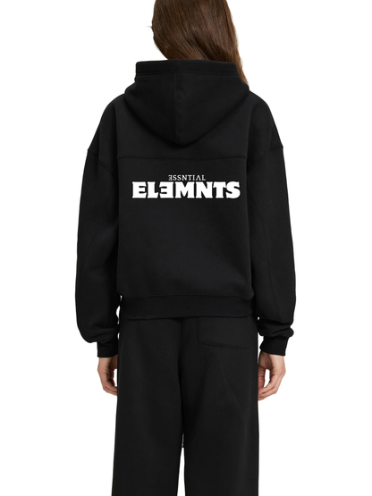 ESSNTIAL ELEMNTS Unisex 360G Fleece Zip-Up Loose Boxy Hoodie