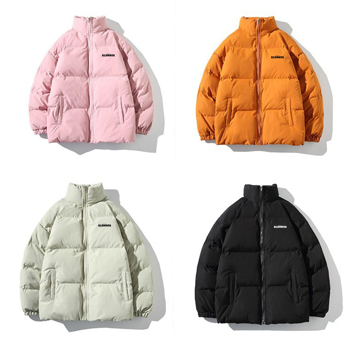 ESSNTIAL ELEMNTS Unisex 900G Zipper Puffer Coat - Essntial Elemnts