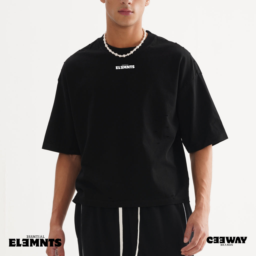ESSNTIAL ELEMNTS Unisex Oversize DS Frayed Tee - Essntial Elemnts