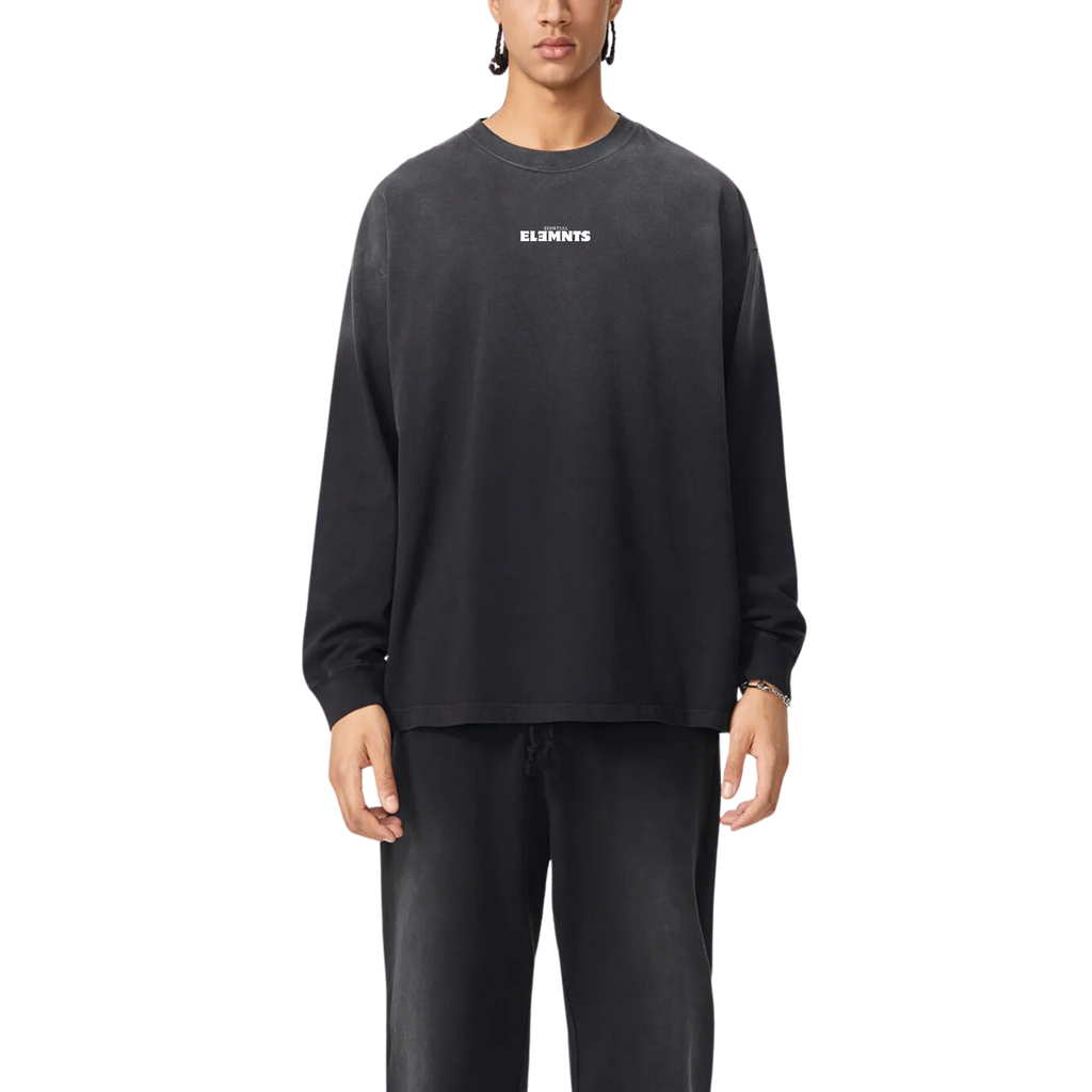 ESSNTIAL ELEMNTS Unisex 270G Gradient Vintage Washed Long Sleeve Tee - Essntial Elemnts
