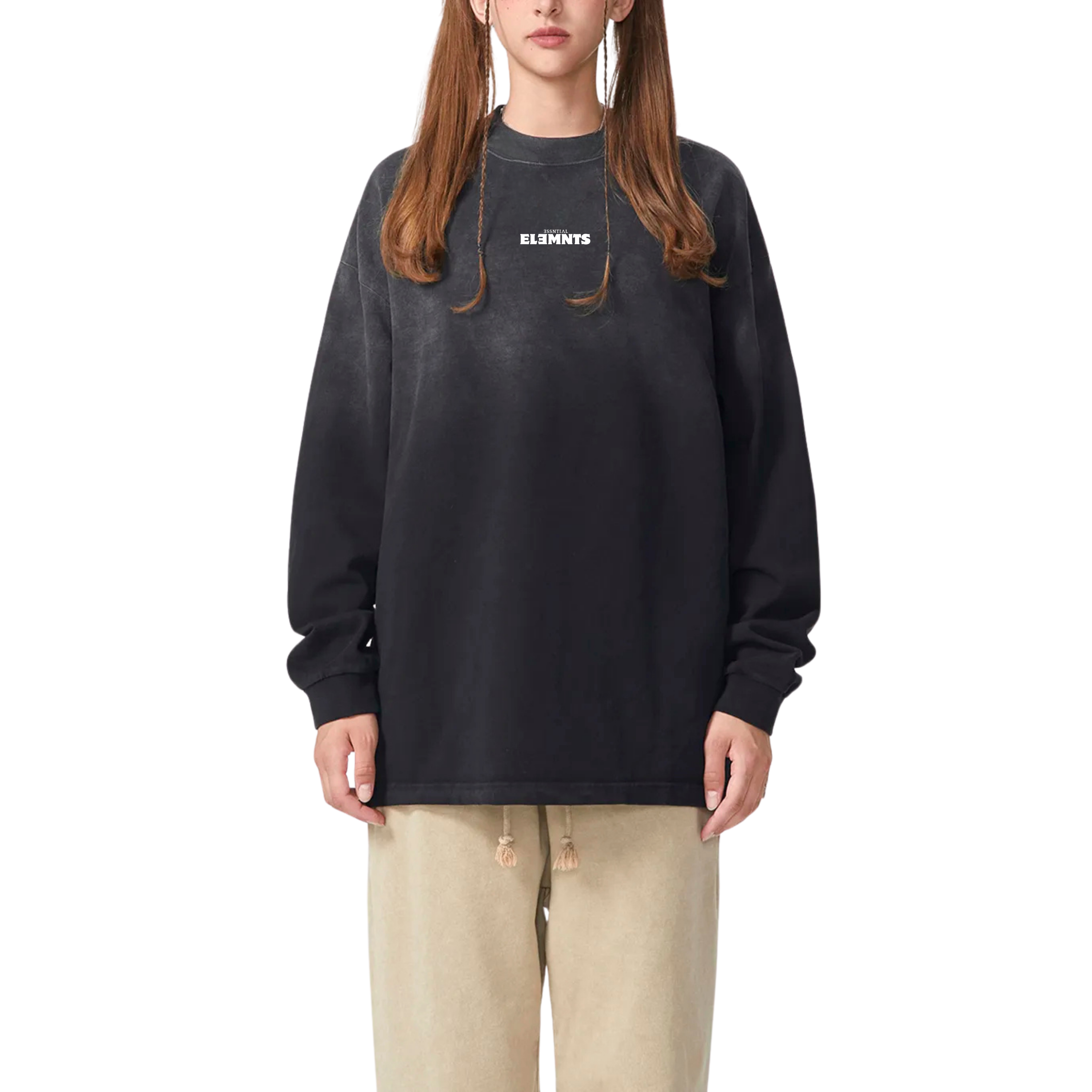 ESSNTIAL ELEMNTS Unisex 270G Gradient Vintage Washed Long Sleeve Tee - Essntial Elemnts