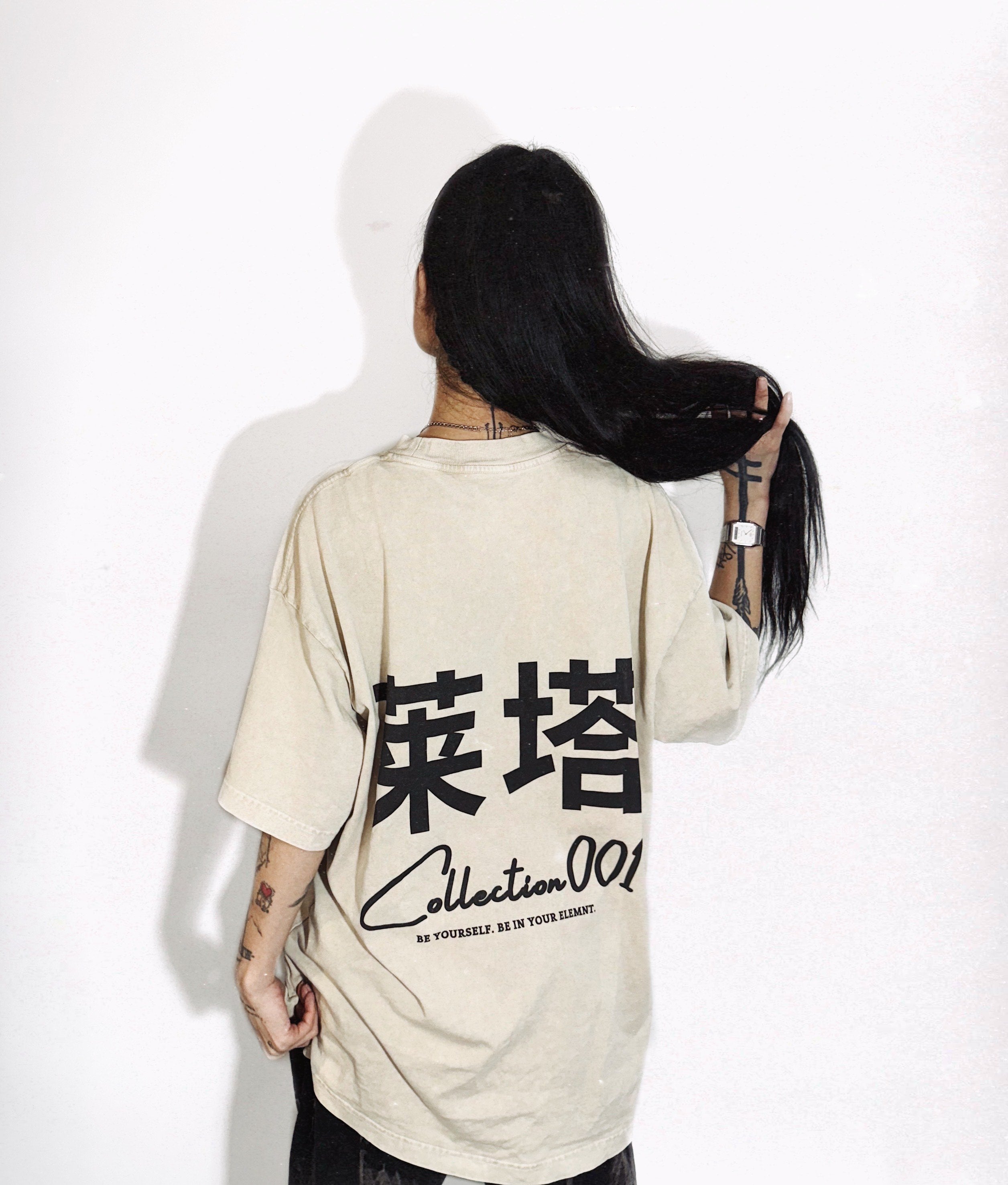 EE x LETTA Unisex 250G Acid Wash Oversized Tee - Essntial Elemnts