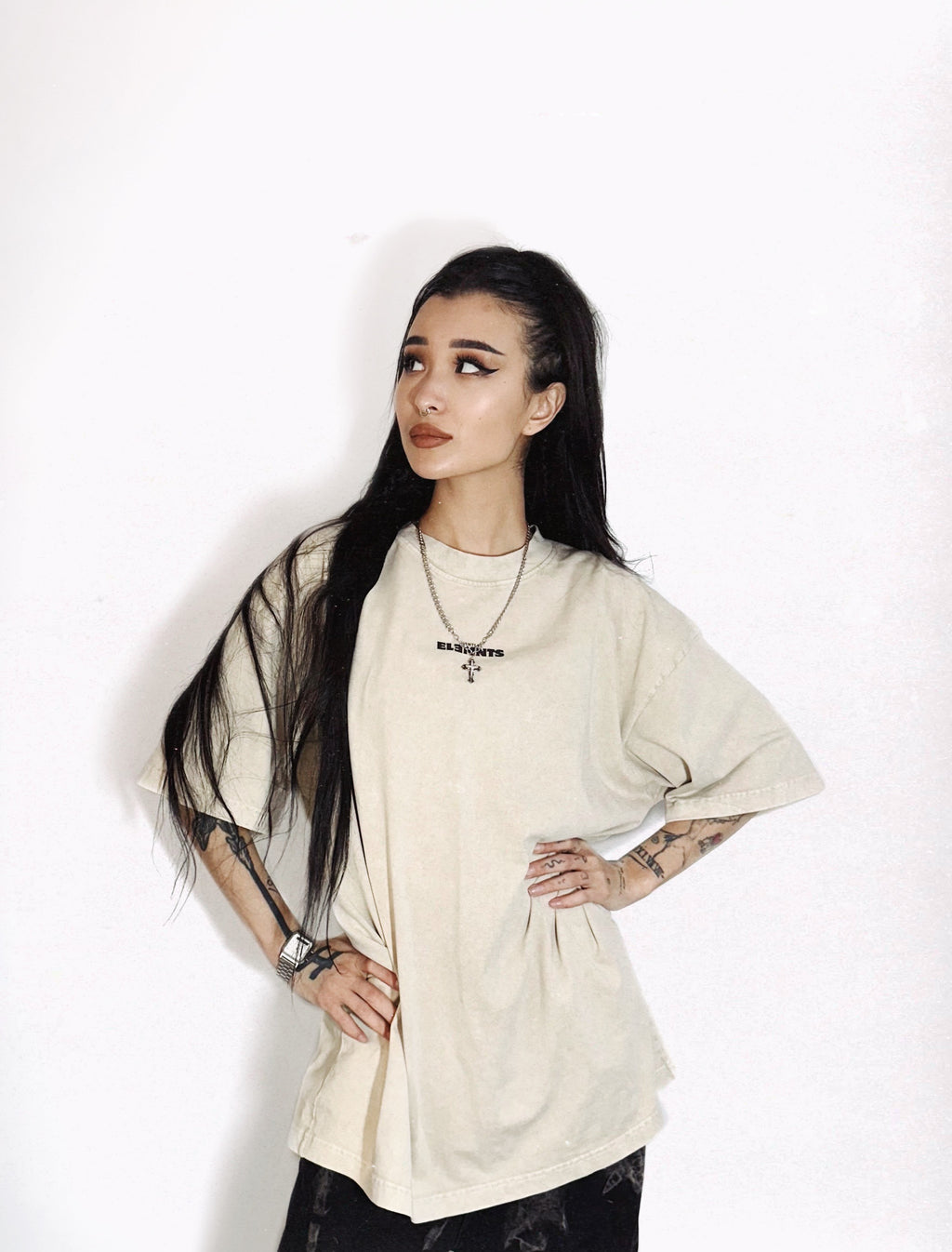 EE x LETTA Unisex 250G Acid Wash Oversized Tee - Essntial Elemnts