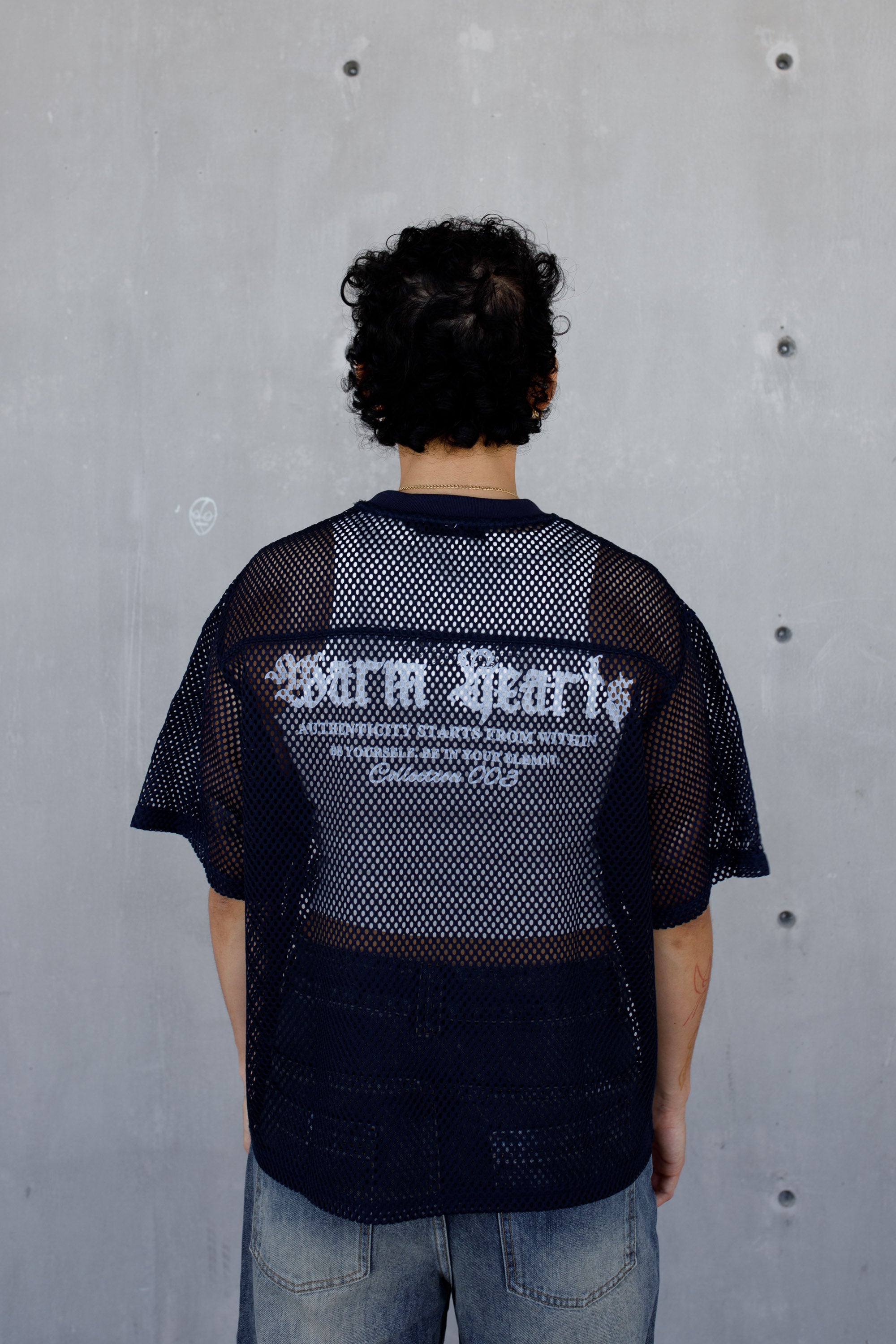 ESSNTIAL ELEMNTS WH 260G C-through Boxy Net Tee - Essntial Elemnts