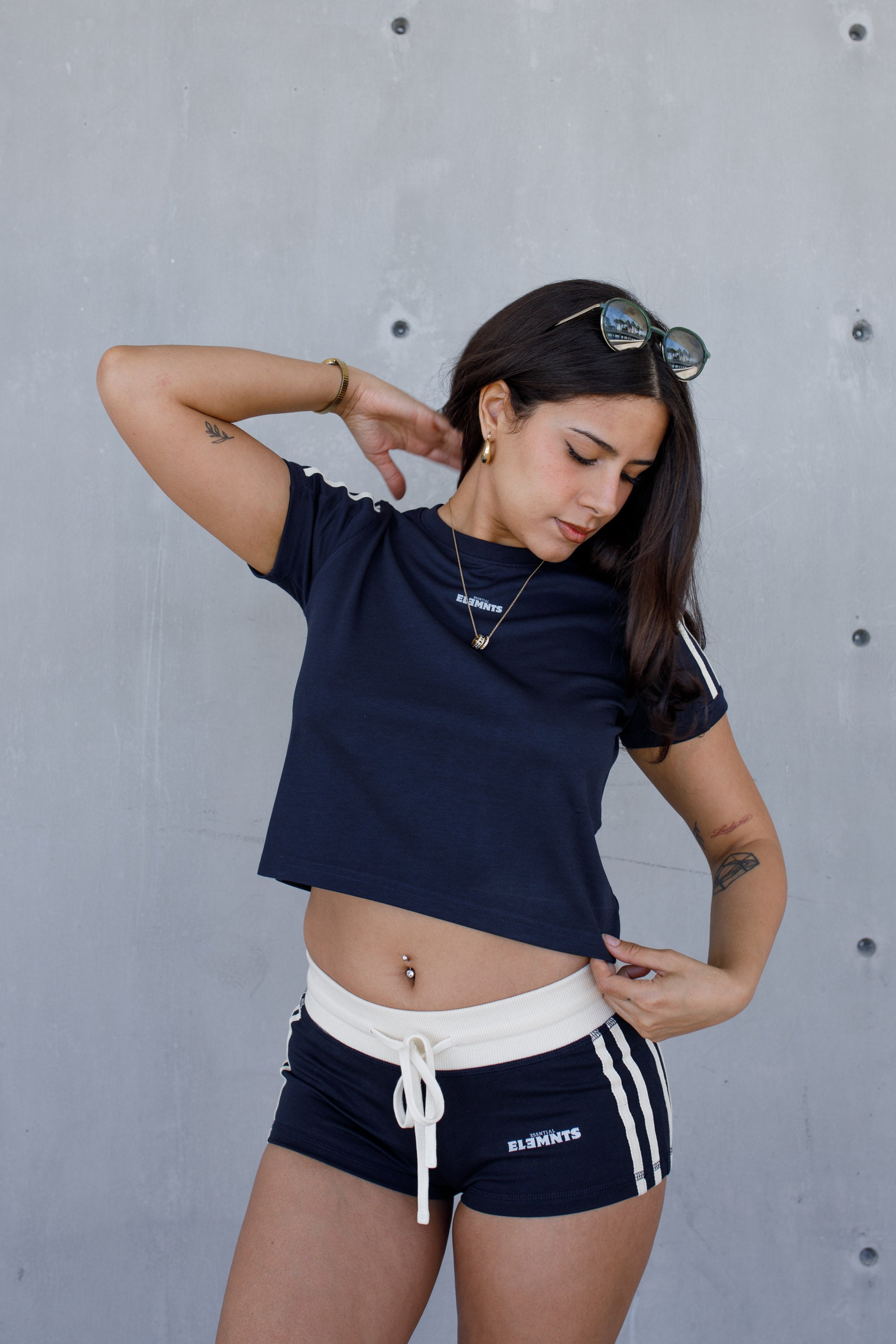 ESSNTIAL ELEMNTS WH Women's 220G Contrast Stripe Performance Tee - Essntial Elemnts