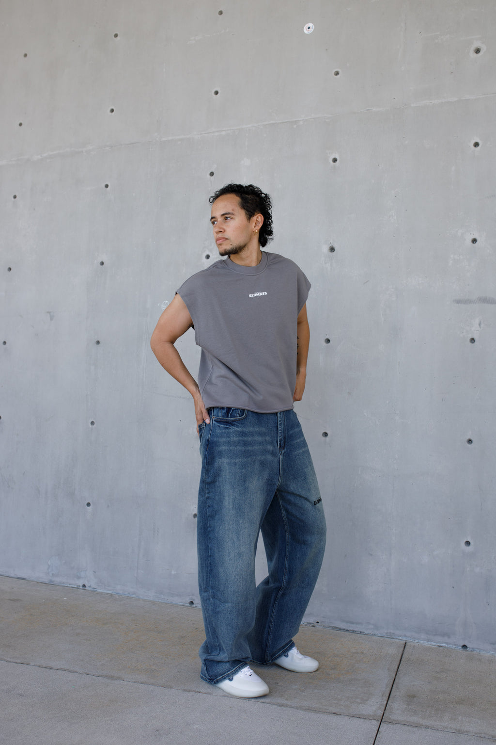 ESSNTIAL ELEMNTS WH 340G French Terry Boxy Tank Top - Essntial Elemnts