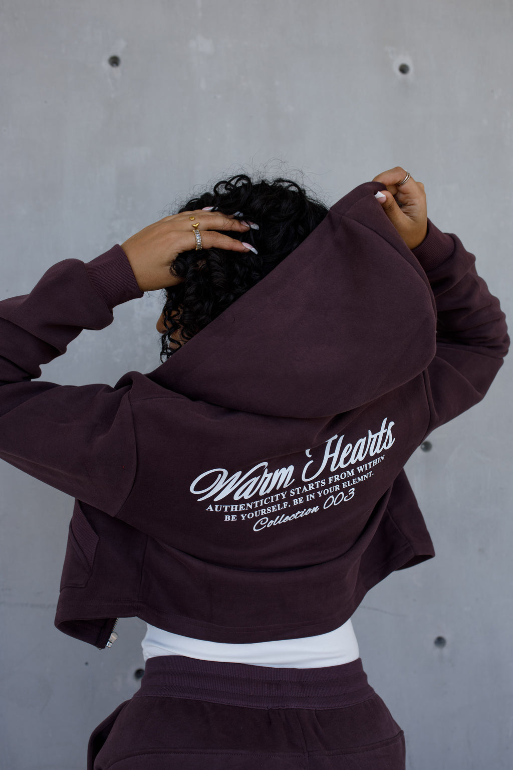 ESSNTIAL ELEMNTS WH Women's 350G Cropped Zip-Up Hoodie - Essntial Elemnts