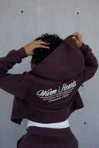 ESSNTIAL ELEMNTS WH Women's 350G Cropped Zip-Up Hoodie - Essntial Elemnts