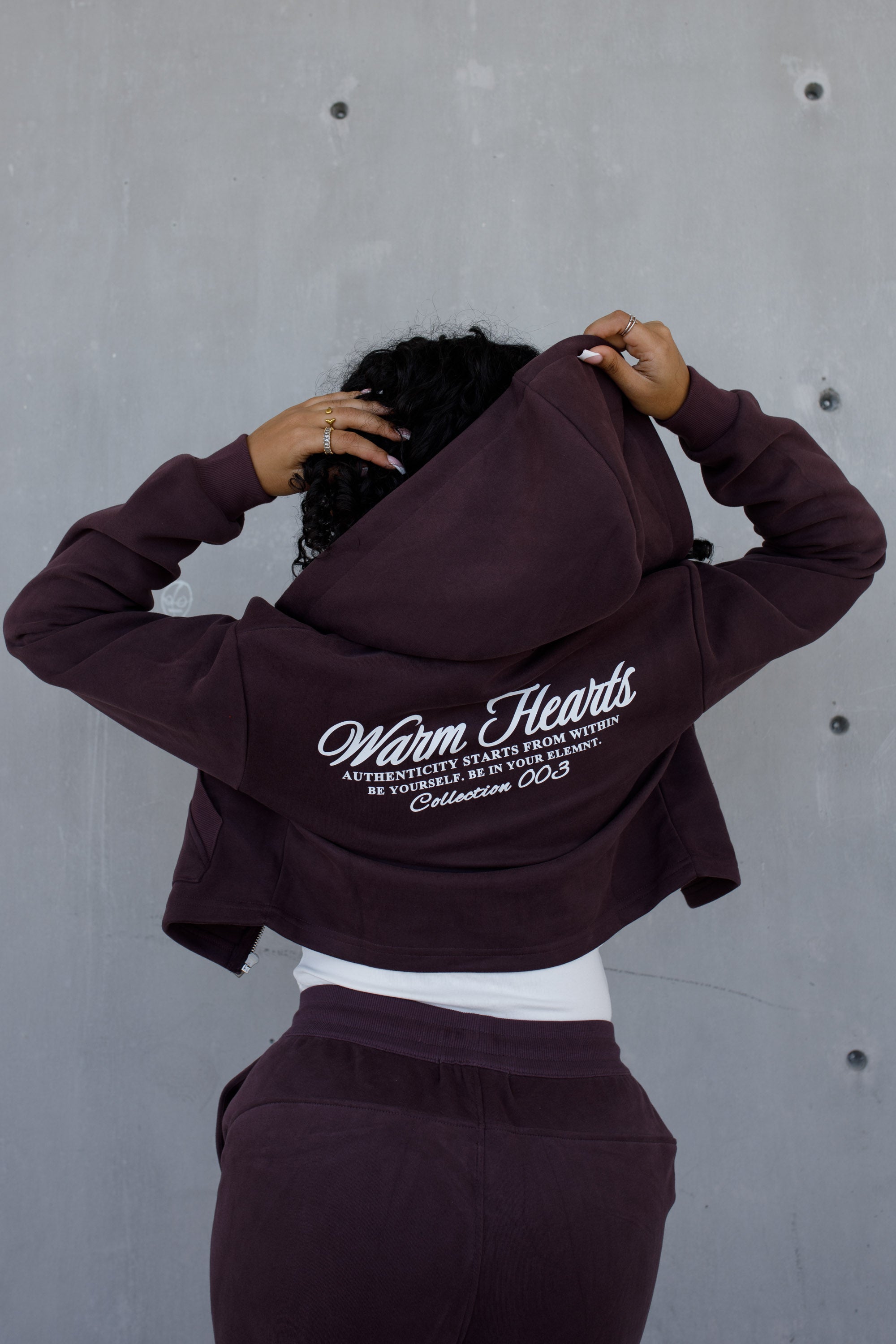 ESSNTIAL ELEMNTS WH Women's 350G Cropped Zip-Up Hoodie - Essntial Elemnts