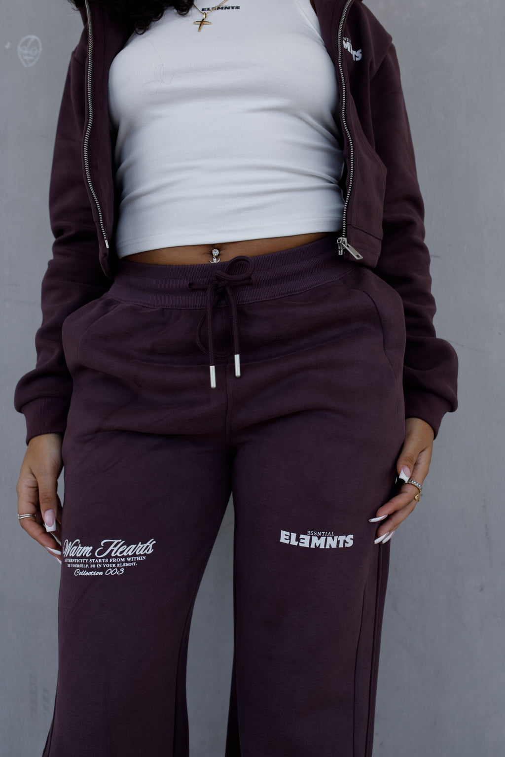 ESSNTIAL ELEMNTS WH Women's 350G Soft Straight-Leg Sweatpants - Essntial Elemnts