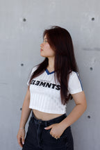 ESSNTIAL ELEMNTS WH Women's 165G Contrast Collar Striped Jersey - Essntial Elemnts