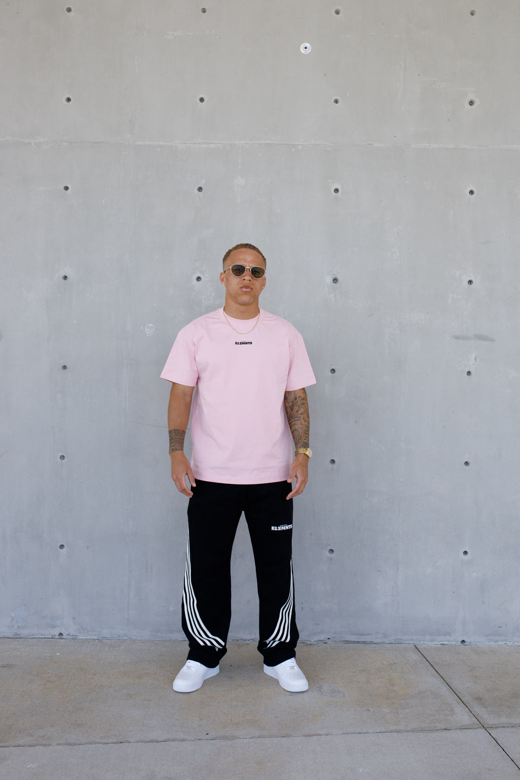 ESSNTIAL ELEMNTS WH 280G Curved Side Stripes Straight Sweatpants - Essntial Elemnts