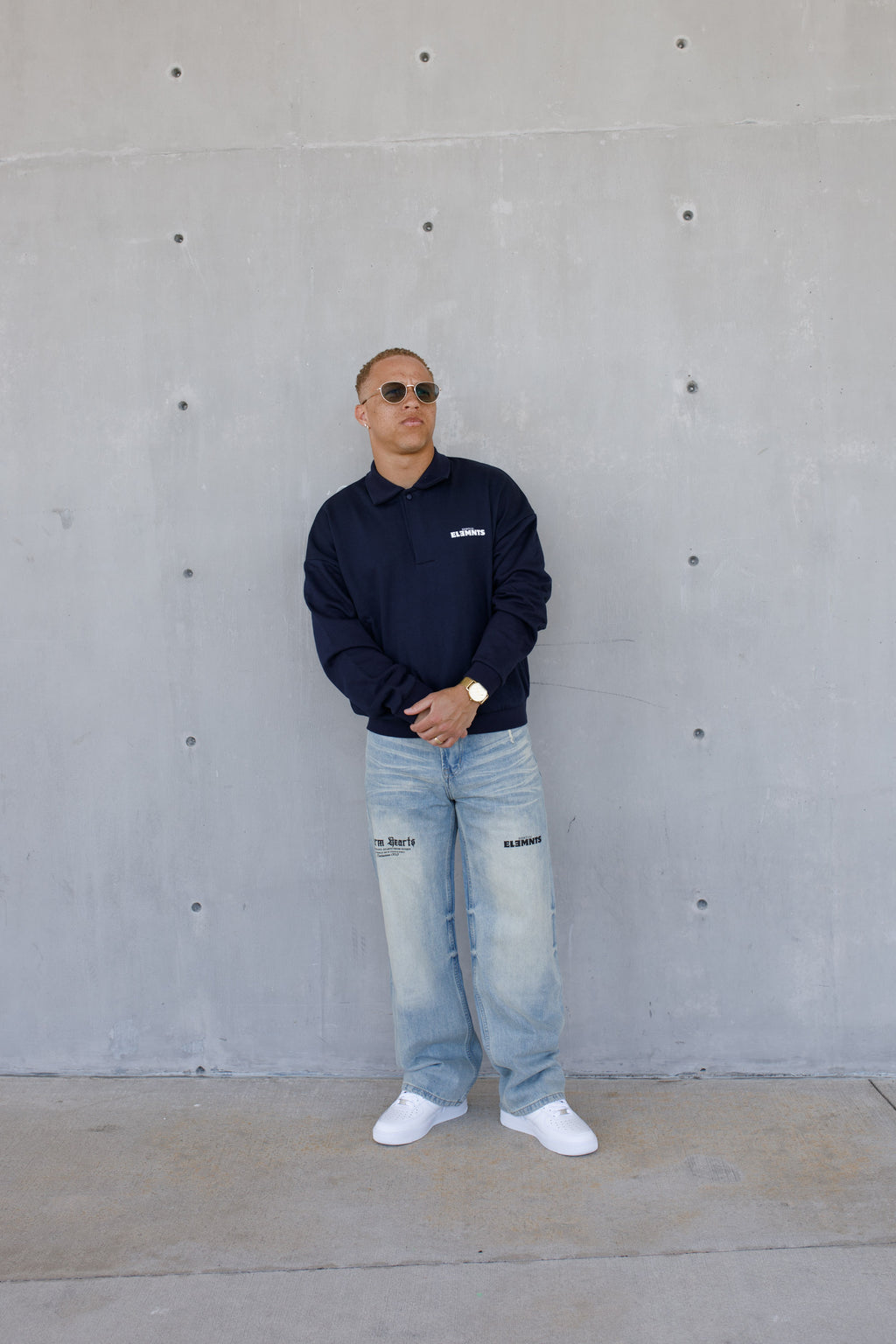ESSNTIAL ELEMNTS WH 445G Heavyweight Fleece Polo Sweatshirt - Essntial Elemnts