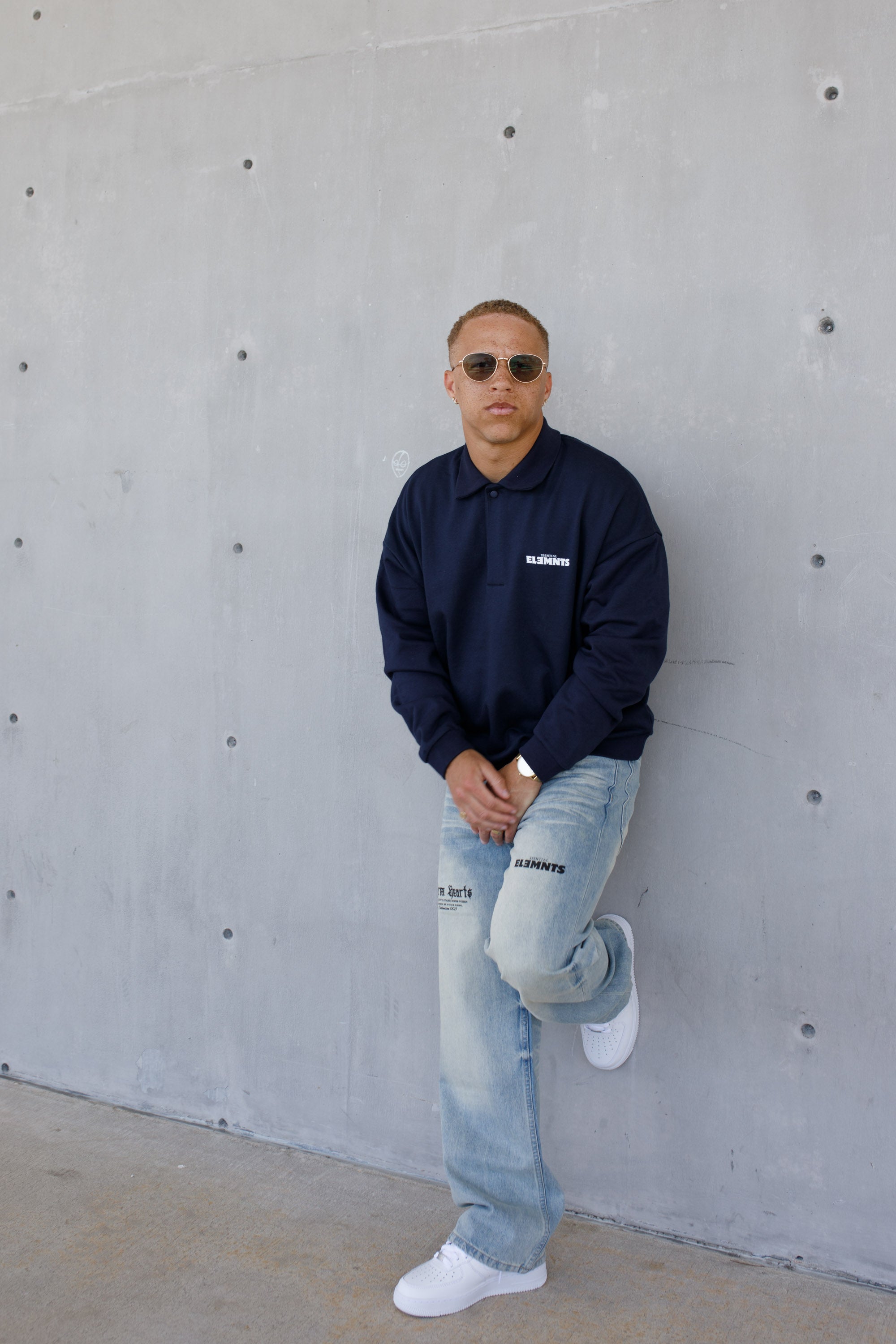 ESSNTIAL ELEMNTS WH 445G Heavyweight Fleece Polo Sweatshirt - Essntial Elemnts