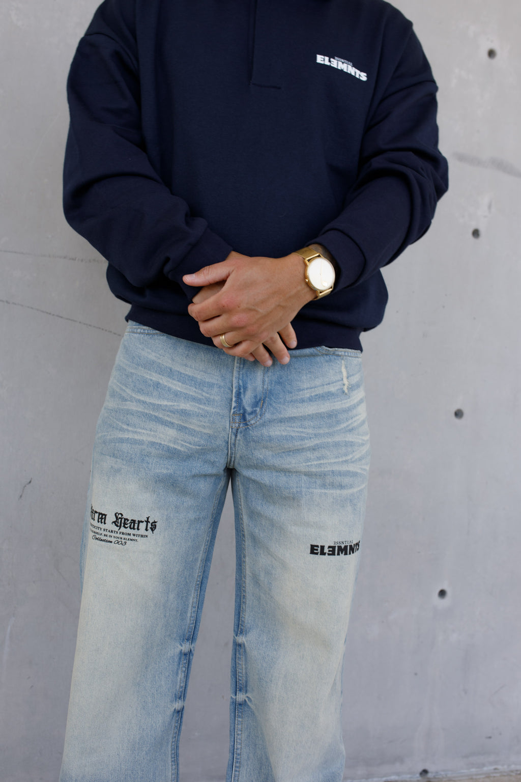 ESSNTIAL ELEMNTS WH 445G Heavyweight Fleece Polo Sweatshirt - Essntial Elemnts
