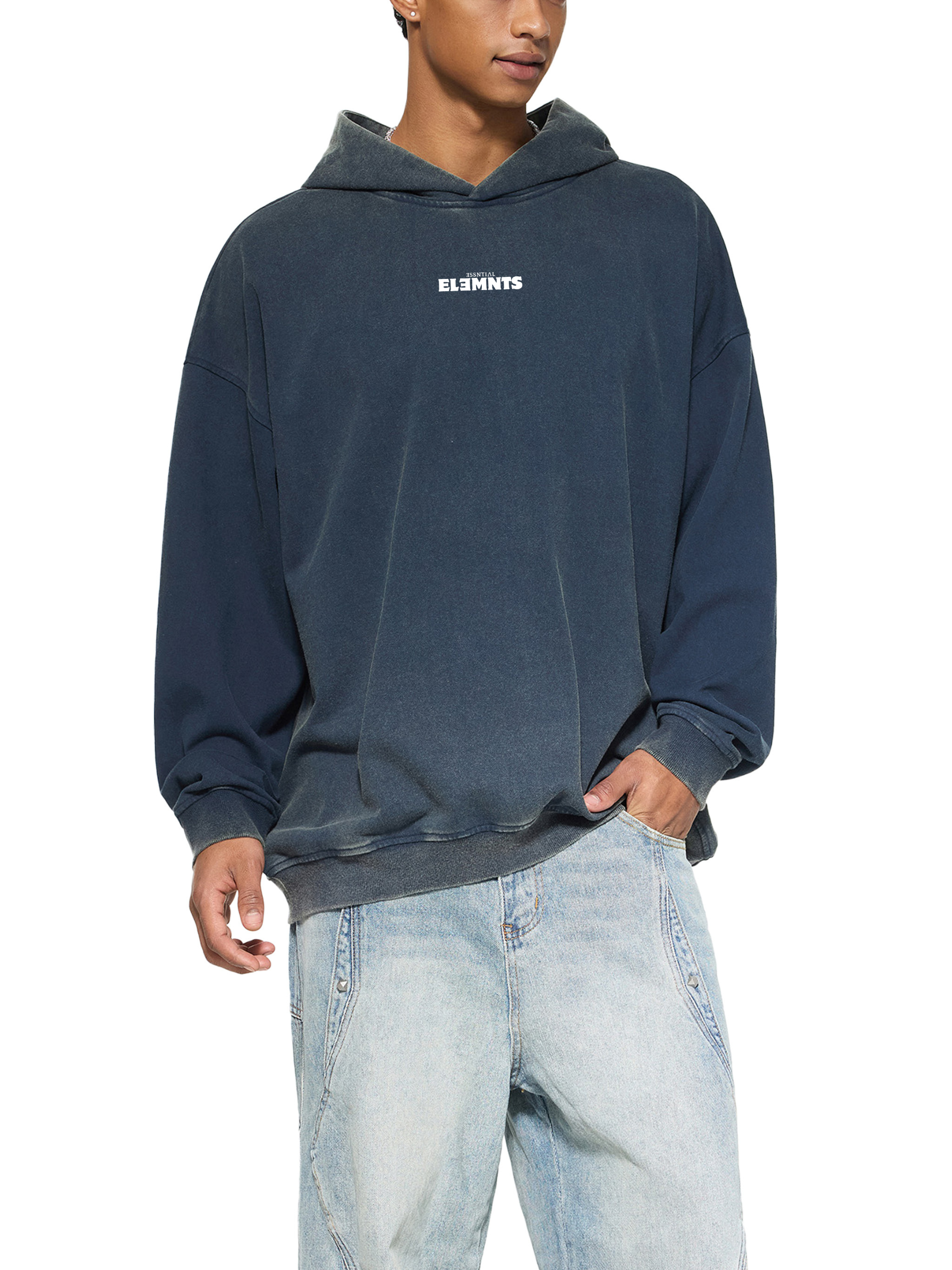 ESSNTIAL ELEMNTS Unisex 404G Vintage Washed Gradient Fleece Hoodie - Essntial Elemnts
