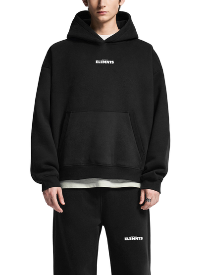 ESSNTIAL ELEMNTS Unisex 345G Oversized Boxy Fit Fleece Hoodie - Essntial Elemnts