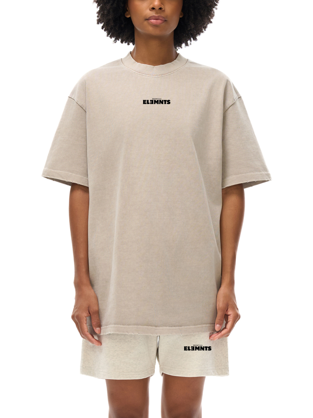 ESSNTIAL ELEMNTS Unisex 430G Heavyweight Vintage-Washed Frayed Tee - Essntial Elemnts