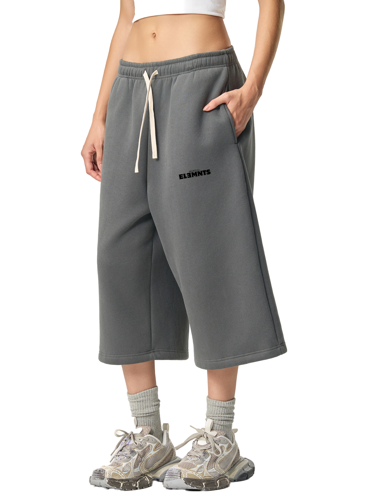 ESSNTIAL ELEMNTS Unisex 350G Solid Color 3/4 Wide Sweatpants