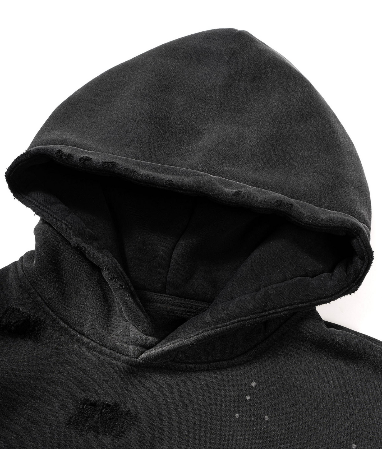 ESSNTIAL ELEMNTS Unisex 360G Vintage Washed Frayed Fleece Hoodie