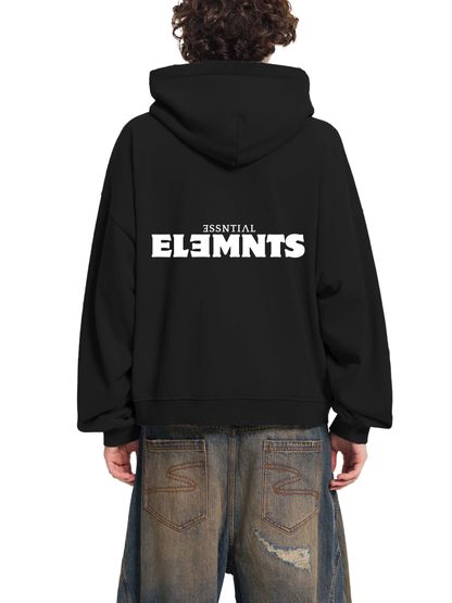 ESSNTIAL ELEMNTS Unisex 404G Sun-Fade Frayed Raw-Edge Fleece Zip Hoodie - Essntial Elemnts