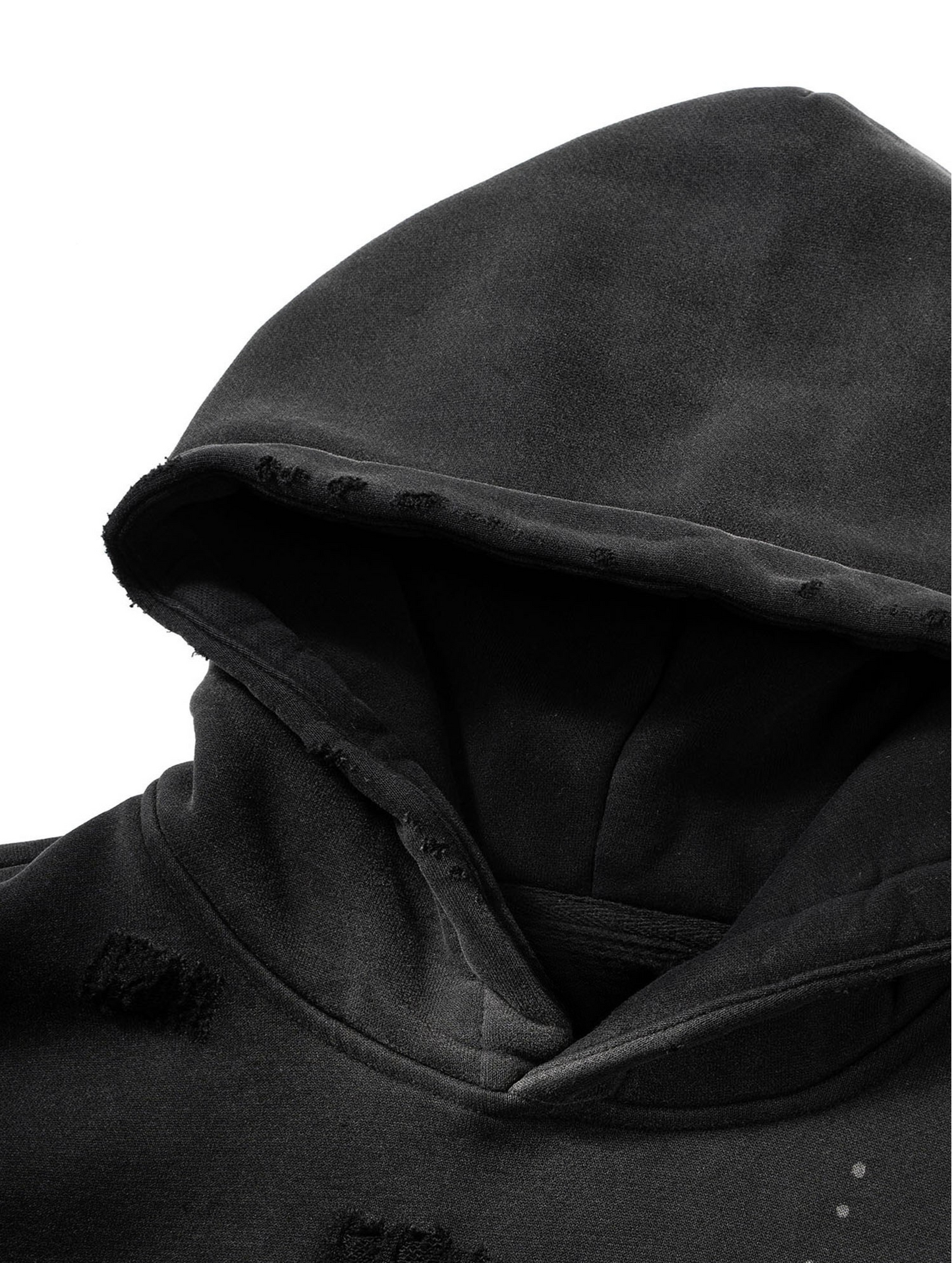 ESSNTIAL ELEMNTS OTS. Unisex 360G Vintage Washed Frayed Fleece Hoodie