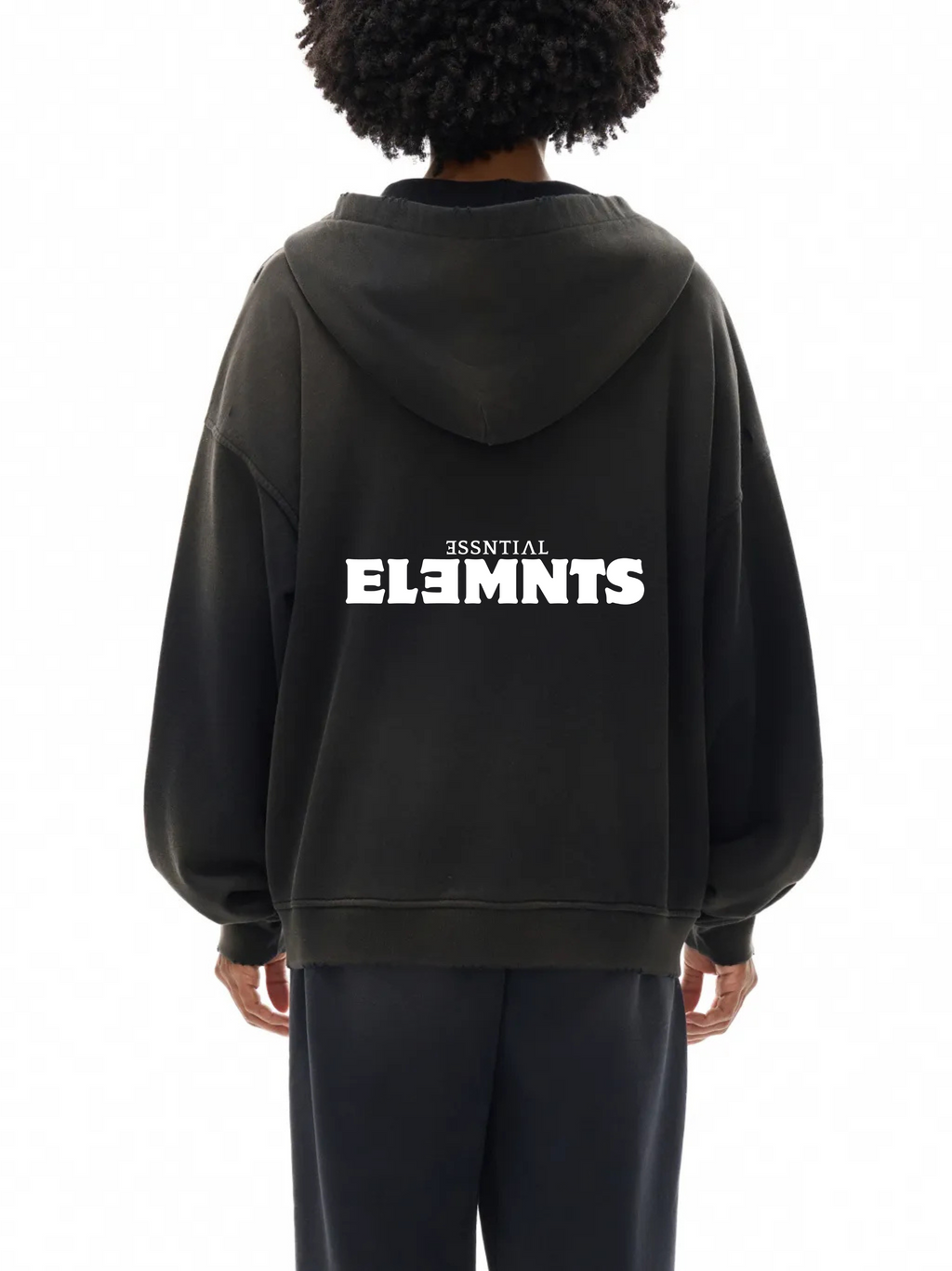 ESSNTIAL ELEMNTS Unisex 420G Frayed Washed Hoodie - Essntial Elemnts