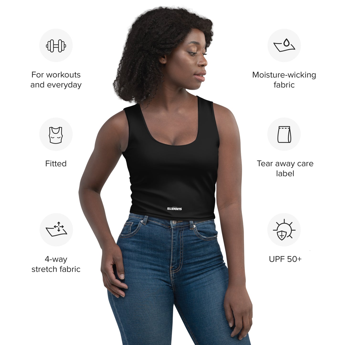 ƎSSNTIΛL ELƎMNTS Seamless Fit Body-Hugging Crop Top