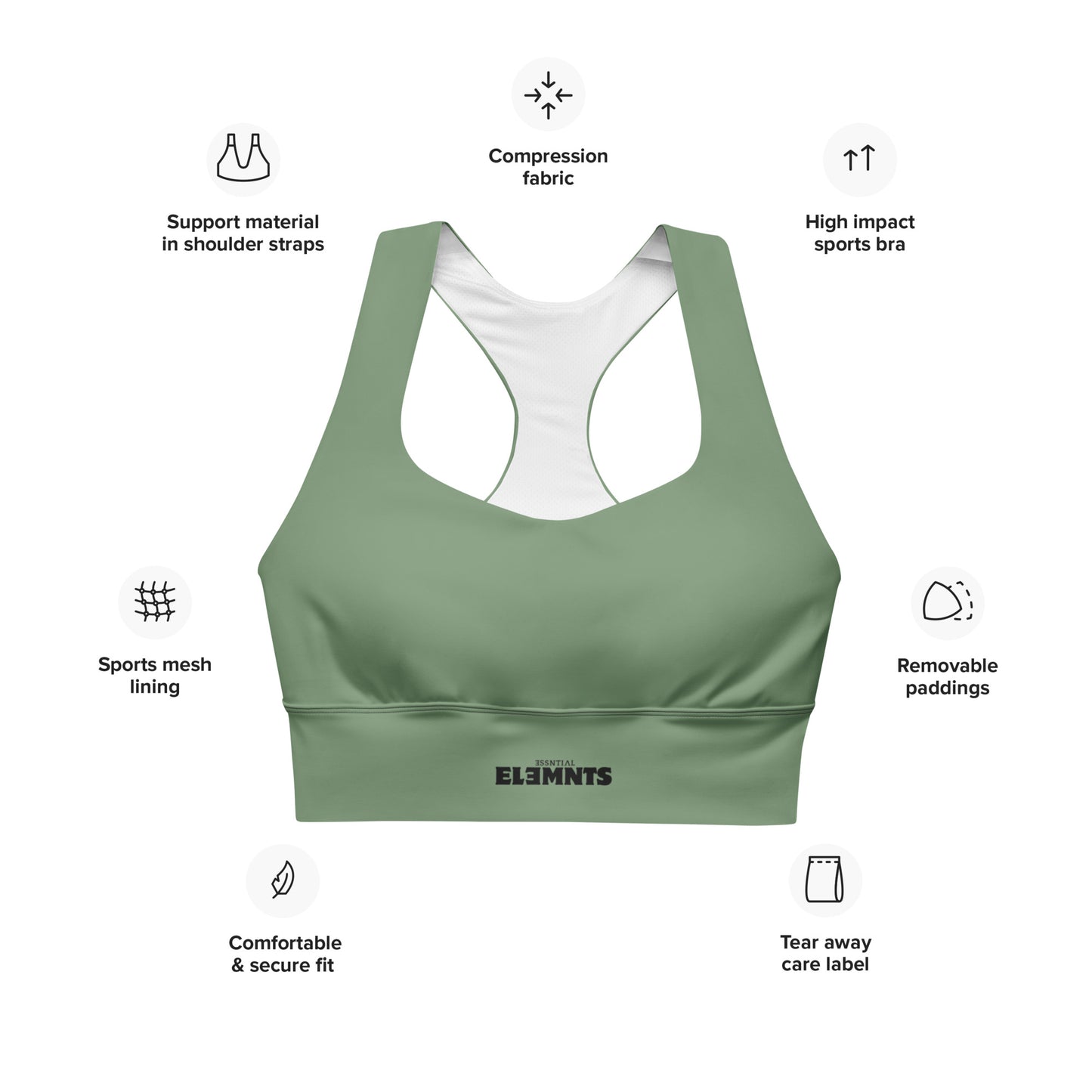 ƎSSNTIΛL ELƎMNTS ActiveFit Longline Sports Bra