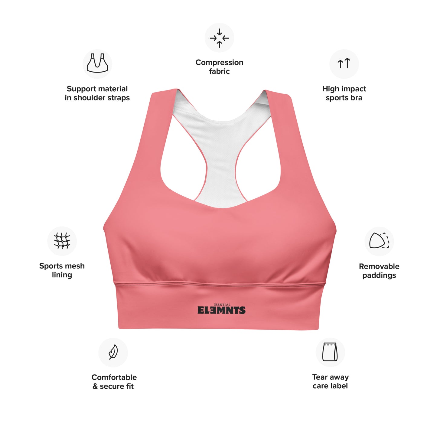 ƎSSNTIΛL ELƎMNTS ActiveFit Longline Sports Bra