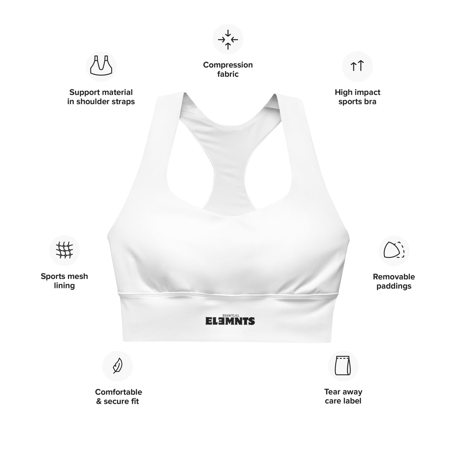 ƎSSNTIΛL ELƎMNTS ActiveFit Longline Sports Bra