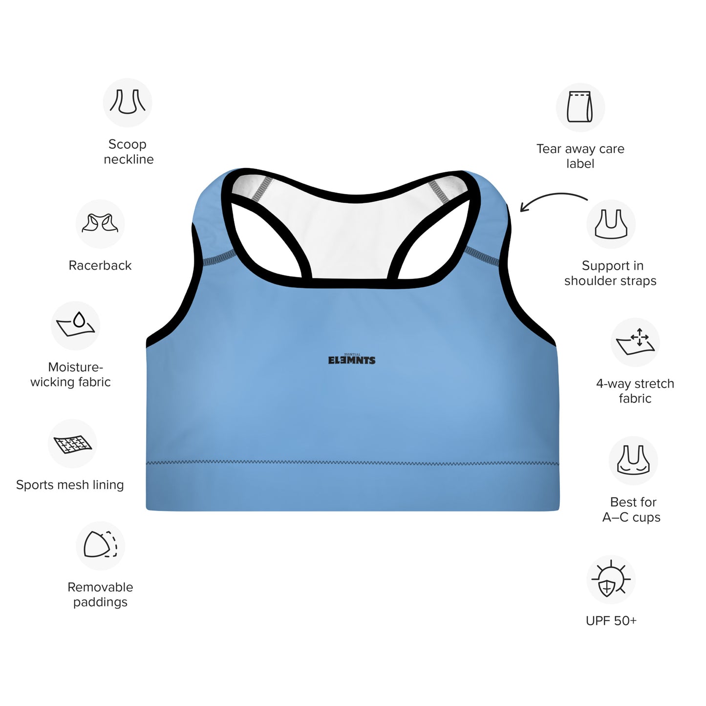 ƎSSNTIΛL ELƎMNTS ActiveFit Padded Sports Bra