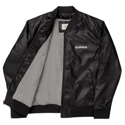 ƎSSNTIΛL ELƎMNTS Unisex Leather Bomber Jacket