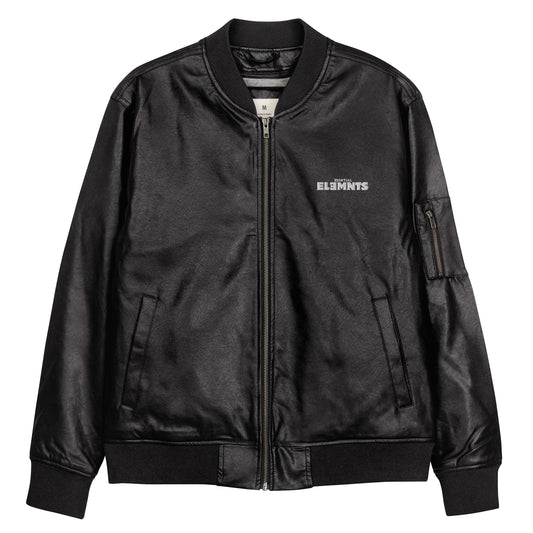 ƎSSNTIΛL ELƎMNTS Unisex Leather Bomber Jacket