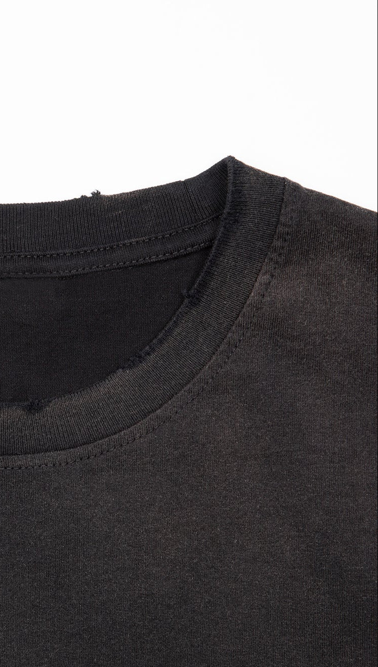 ESSNTIAL ELEMNTS Vintage Wash Frayed Unisex Tee - Essntial Elemnts