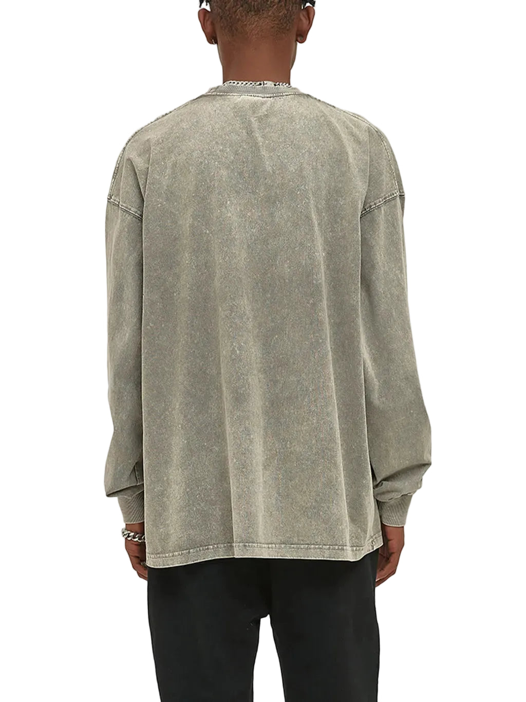 ESSNTIAL ELEMNTS Unisex 250G Acid Wash Oversize LS Unisex Tee - Essntial Elemnts