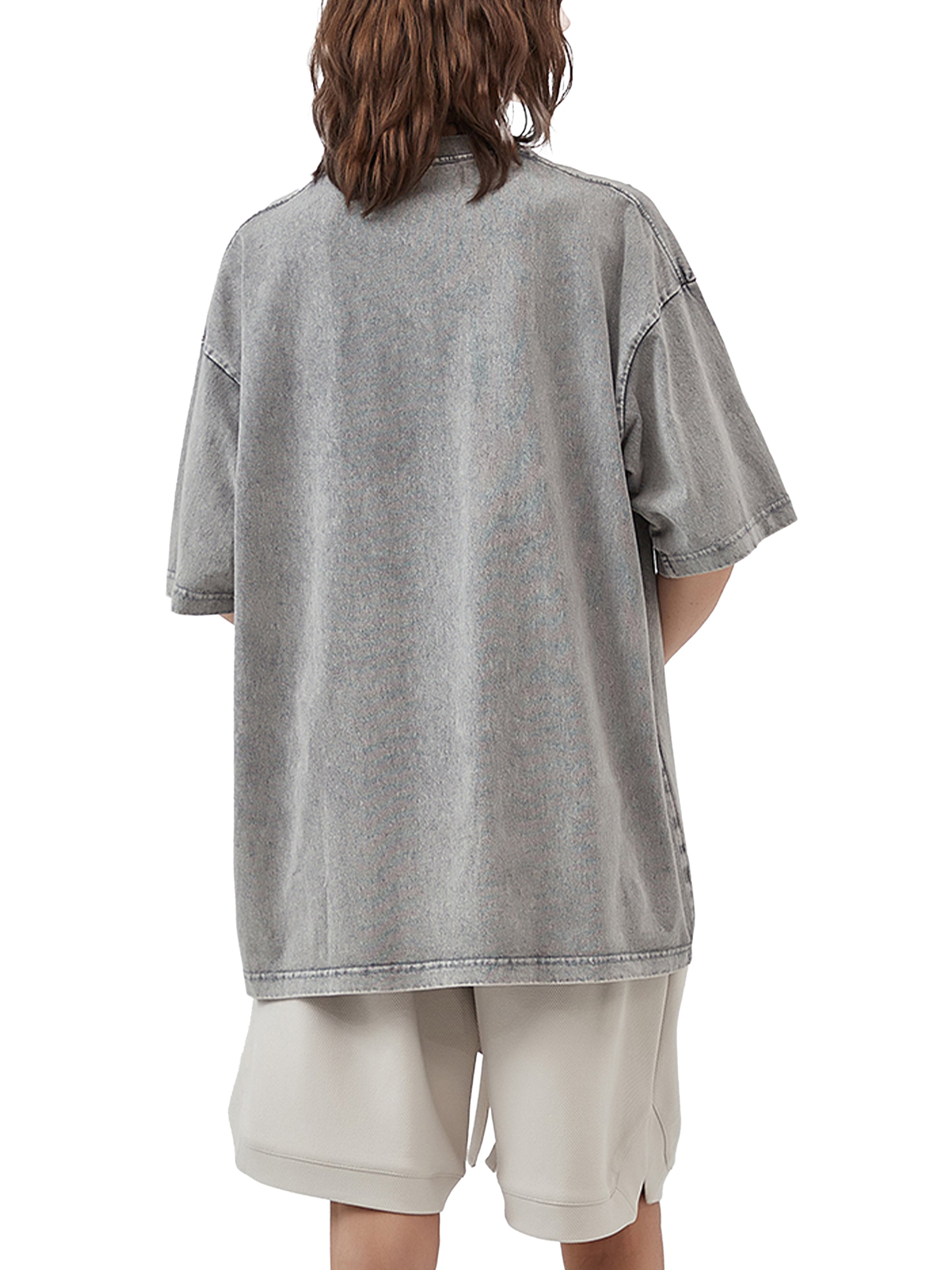ESSNTIAL ELEMNTS Unisex 250G Acid Wash Oversize Tee - Essntial Elemnts