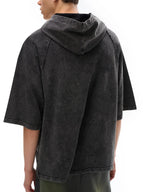ESSNTIAL ELEMNTS Unisex 240G Snow Washed Hooded Tee - Essntial Elemnts