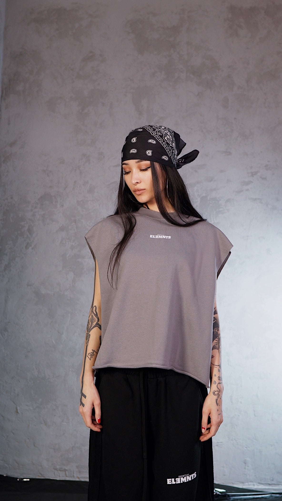 ESSNTIAL ELEMNTS WH 340G French Terry Boxy Tank Top - Essntial Elemnts