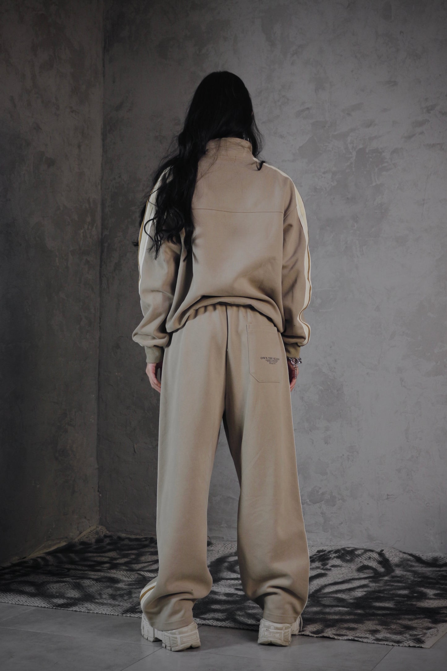 ESSNTIAL ELEMNTS OTS. Unisex 340G Contrast Side-Stripe Straight-Leg Pants