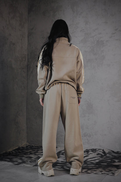 ESSNTIAL ELEMNTS OTS. Unisex 340G Contrast Side-Stripe Straight-Leg Pants