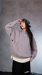 ESSNTIAL ELEMNTS WH Unisex 420G Snow Washed Distressed Panel Pocket Hoodie - Essntial Elemnts