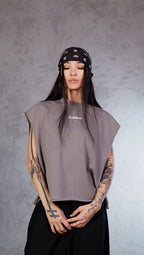 ESSNTIAL ELEMNTS WH 340G French Terry Boxy Tank Top - Essntial Elemnts