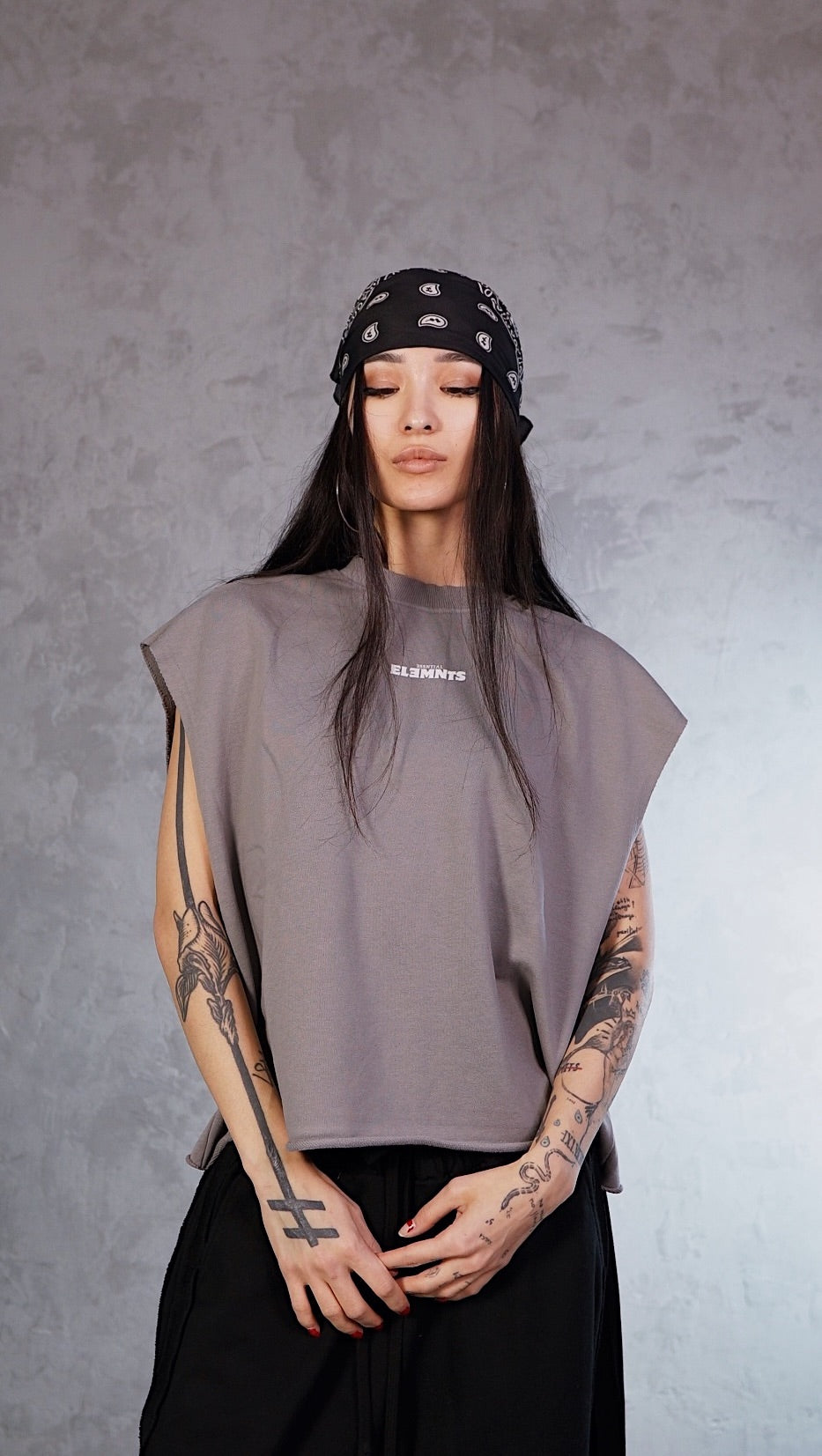 ESSNTIAL ELEMNTS WH 340G French Terry Boxy Tank Top - Essntial Elemnts