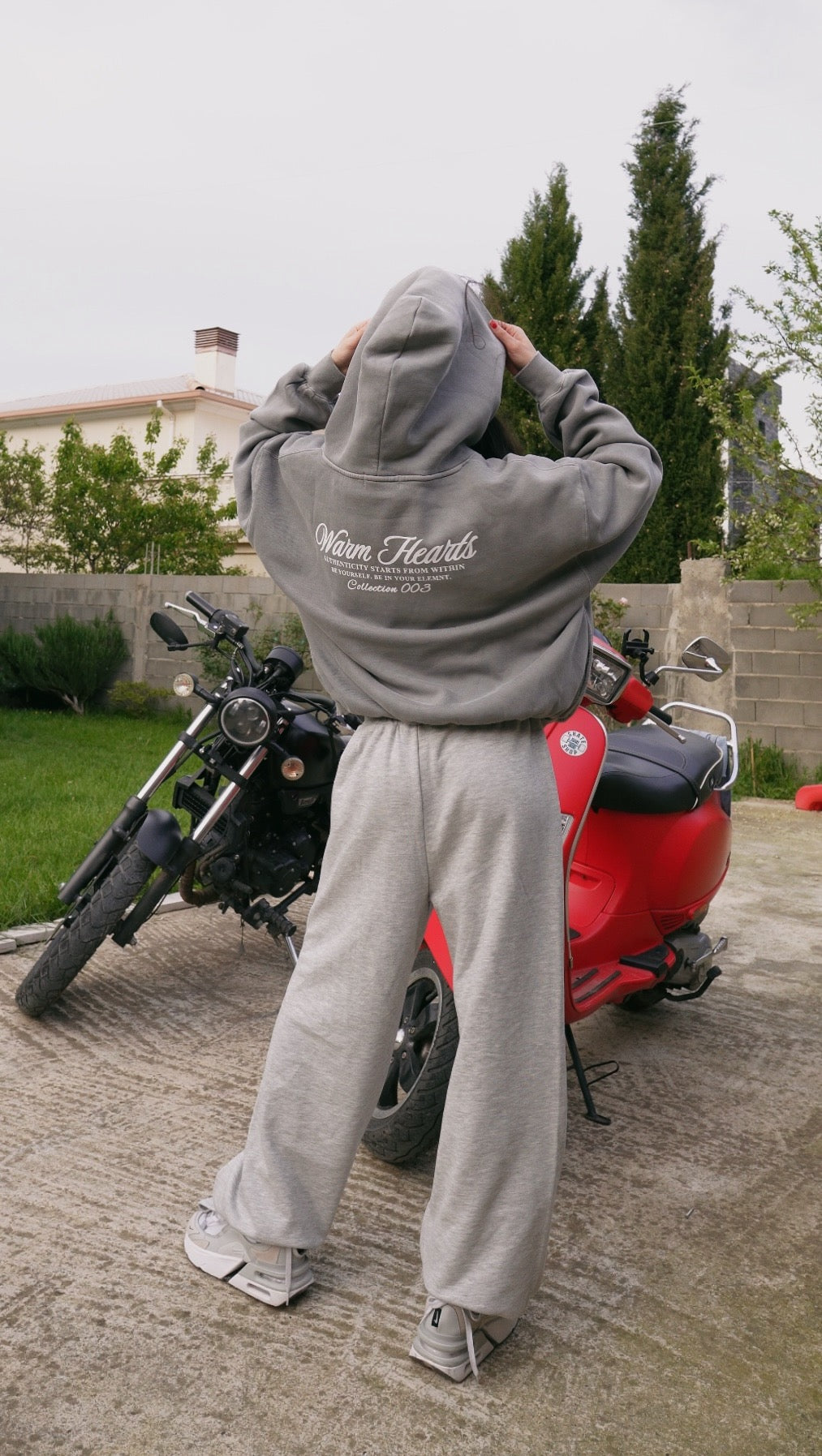 ESSNTIAL ELEMNTS WH Unisex 350G Frayed Enzyme Washed Fleece Hoodie - Essntial Elemnts